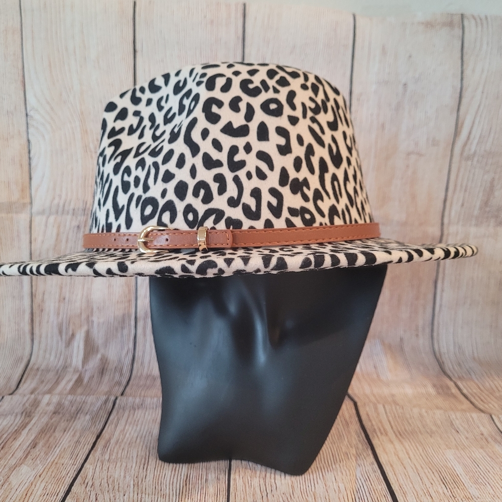 COPY -COPY - COPY - COPY - COPY - Fedora Hat Animal Print Cream Leopar… - Picture 6 of 7